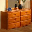 Discovery World Furniture Honey 6 Drawer Double Dresser